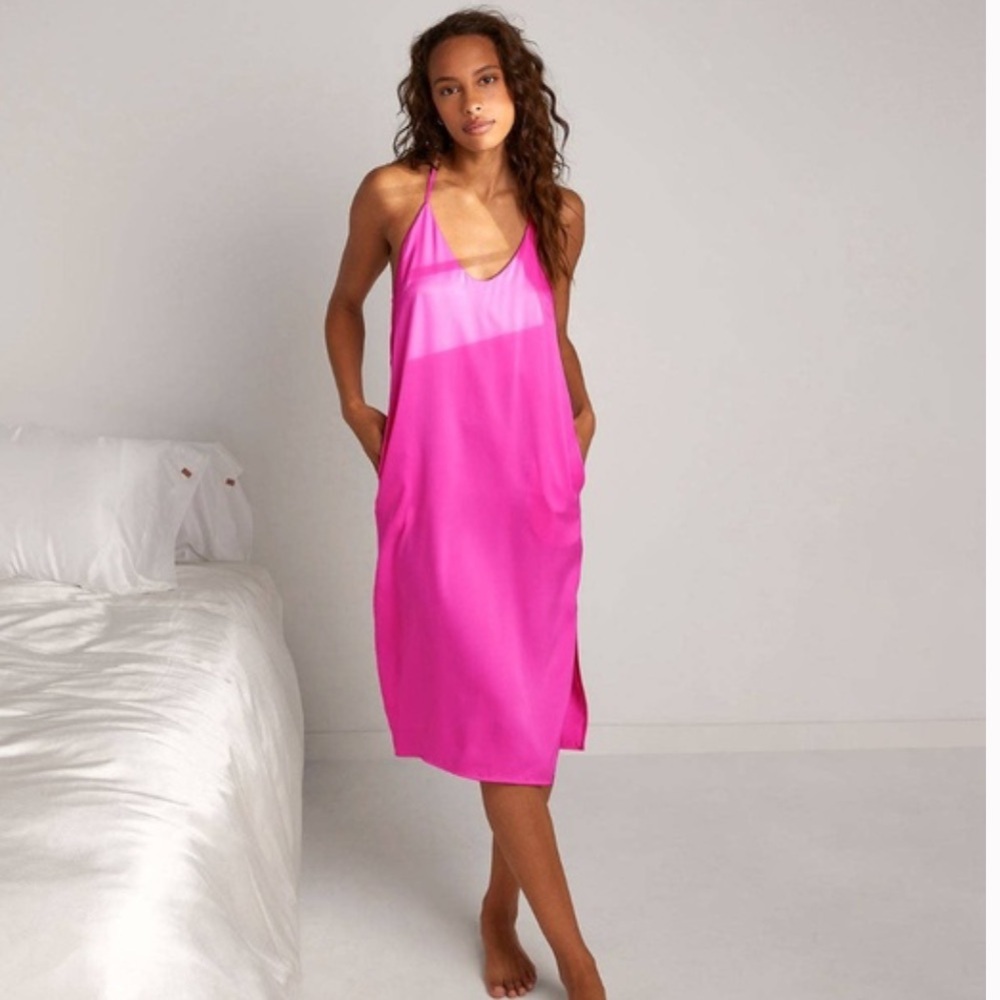 Pink silk Lunya dress